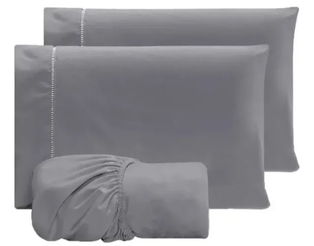 JOGO DE LENÇOL QUEEN SIZE PONTO PALITO 3 PEÇAS