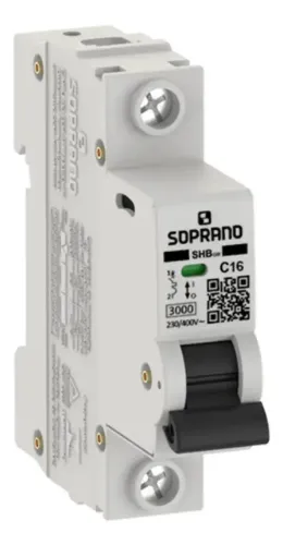 Disjuntor Din Monopolar Shb1 Giii Curva C 16a Soprano