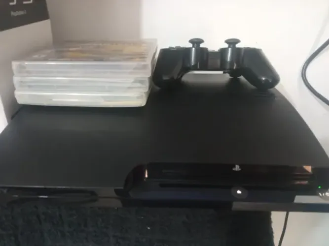 Playstation 3 Slim, 20 Jogos, 3 Midia, 2 Controles, Parcelo, Aceito troca