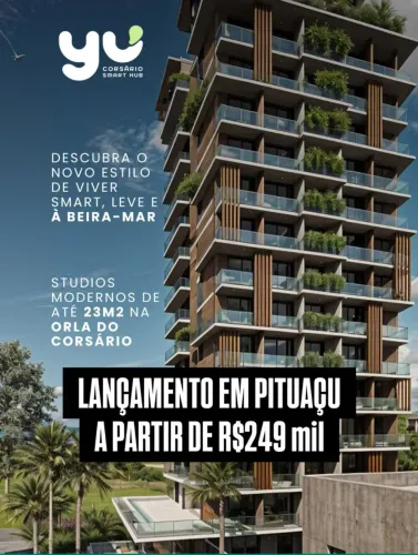 Apartamentos tipo estúdio com lazer e segurança na orla de Salvadoe