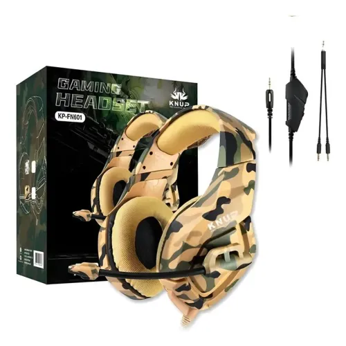 Fone headset gamer knup camuflado pc ps4