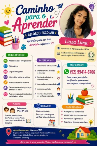Reforço escolar para Crianças e Adolescentes
