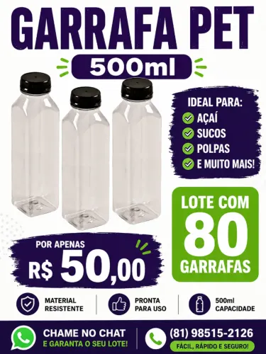 VENDO GARRAFA PET DE 500ml