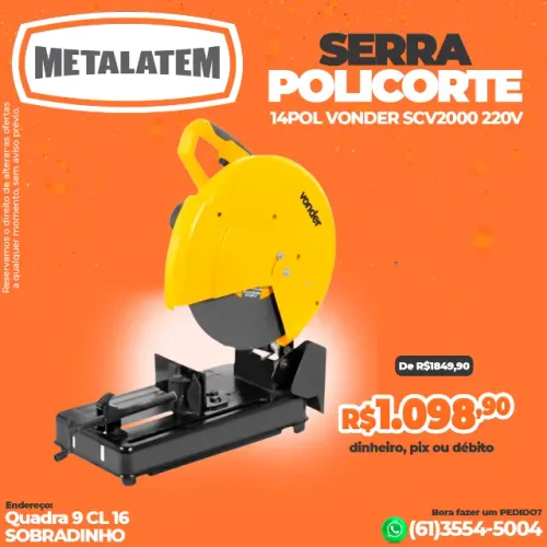 Serra Policorte 14" Vonder SCV2000 220V - 2.000W