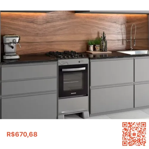 Fogão Suggar Neo Glass 4 Bocas Inox FGVNG410 Bivolt