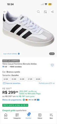 Tênis adidas novo