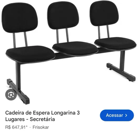 Cadeira 3 lugar longarina