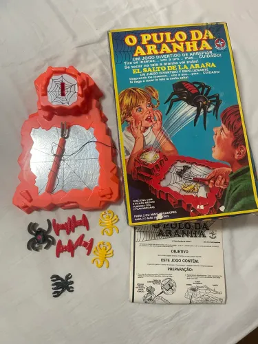 Jogo ?o pulo da aranha? Brinquedo antigo relíquia de 1983.