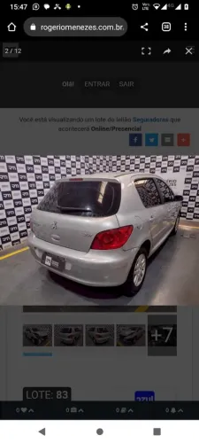 VENDO PEÇAS PEUGEOT 307 2.0 AUTOMÁTICO 2008 - COM NOTA FISCAL