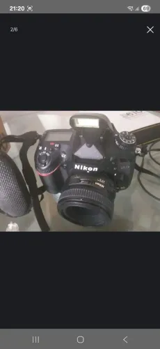 Câmera fotográfica digital profissional Nikon D610 com acessórios 