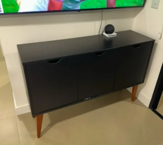 Aparador Tok&Stok Preto Pés Palito - 120cm 