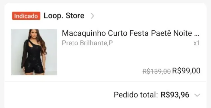 Macaquinho de lantejoulas tamanho P