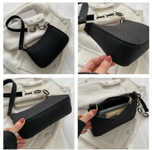 bolsa quadrada de lã de fibra para mulheres tendência (a pronta entrega)