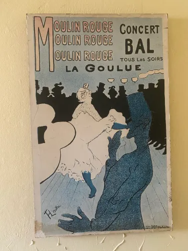 Quadro de pôster emoldurado antigo moulin Rouge concert bal 