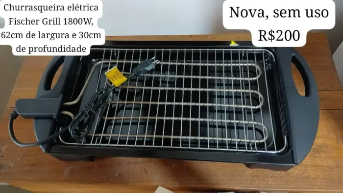 Churrasqueira elétrica Fischer Grill 1800W NOVA