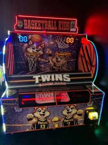 Basquete duplo eletrônico com pontuação 