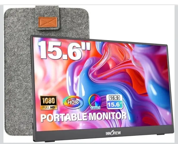 Monitor portátil de 15,6 1080p Com suporte e Case