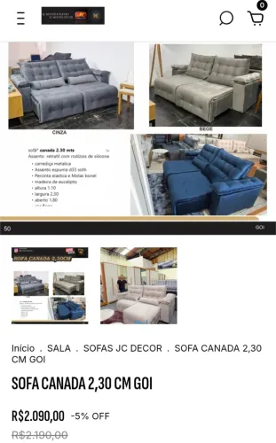 SOFÁ RETRATIL E RECLINÁVEL CANADA