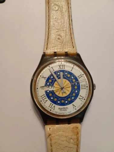 Relógio Swatch ag 1993 calendário e analógico lindo design anos 90.