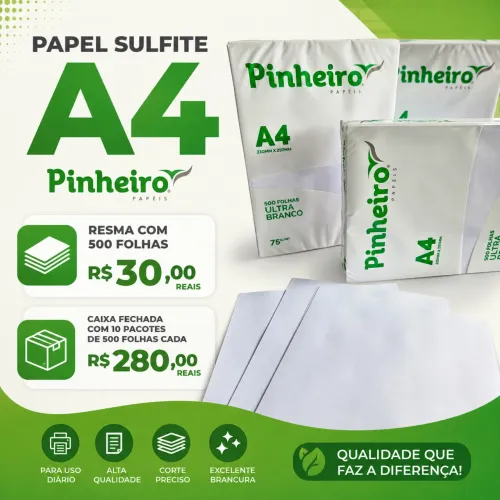 Papel sulfite A4 Pinheiro