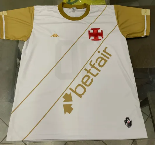 Camisa Vasco Betfair Branca e Dourada