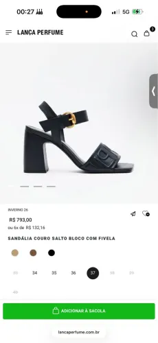 Salto preto Lança Perfume