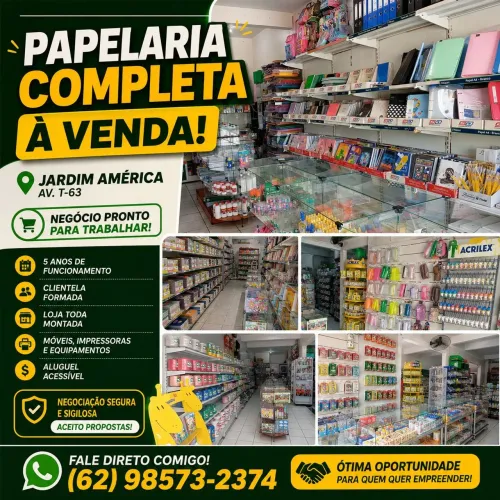 PAPELARIA COMPLETA À VENDA - JARDIM AMÉRICA