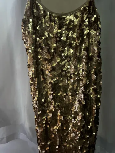 Vestido dourado paete hallowen