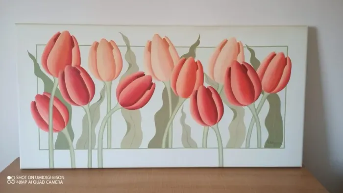QUADRO DE TULIPAS  em tinta a óleo