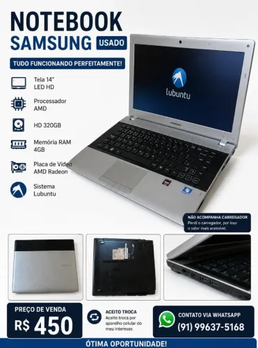 vendo notebook Samsung 