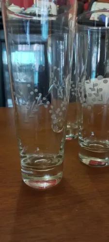 Copos longos de cristal vintage
