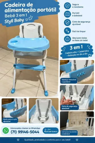 Cadeira de Alimentação Portátil | 3 em 1