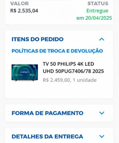 Tv Philips 50 polegadas