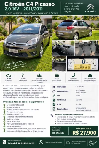 Citroen C4 Picasso/pic. LA Luna 2.0 16V Aut. 2011