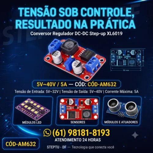 Conversor Regulador Tensão Dc-dc Step-up - Xl6019 5v~40v 5a Automação Automação COD-AM632