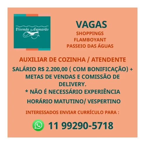 Vagas auxiliar de cozinha