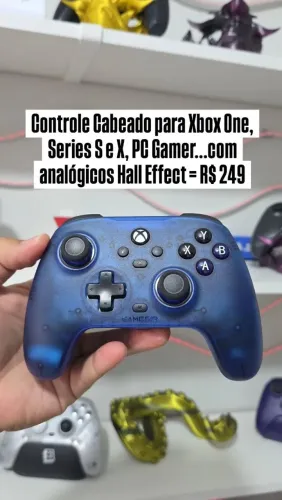 Controle "Cabeado" para Xbox One S Series X PC Gamer com analógicos Hall Effect anti drift