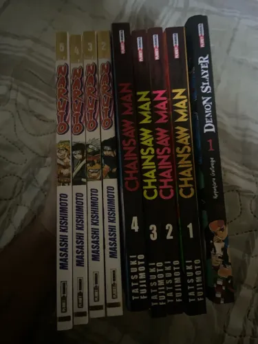 Mangás - Naruto, Chainsaw e Demon Slayer