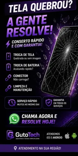Tela Quebrada? Conserto HOJE ? Garantia + Preço Justo