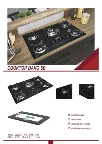 Cooktop Dako 5 bocas