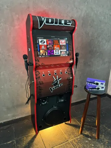maquina de cantar karaoke videoke jukebox torre bluetooth microfone som catalogo