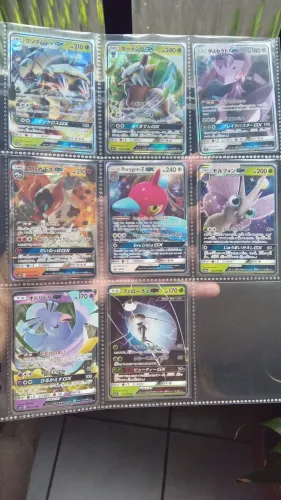 Oito cartas Pokémon tcg GX, sete japonesas e 1 brasileira todas NM