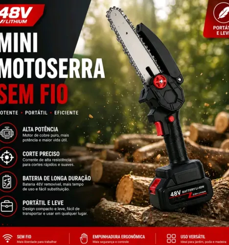 Mini motosserra elétrica 