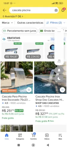 Cascata de piscina