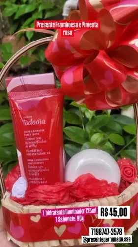 Kit Presente Natura Tododia Framboesa e Pimenta Rosa