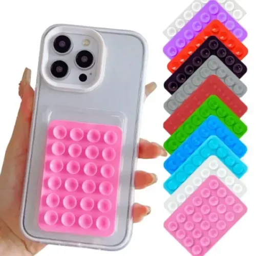 Suporte Adesivo de Silicone com Ventosa Para Gravar Vídeo no Espelho