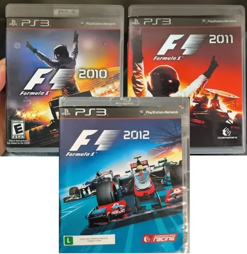 Lote 3 Jogos Fórmula 1 para PS3 F1 2012 2011 2010
