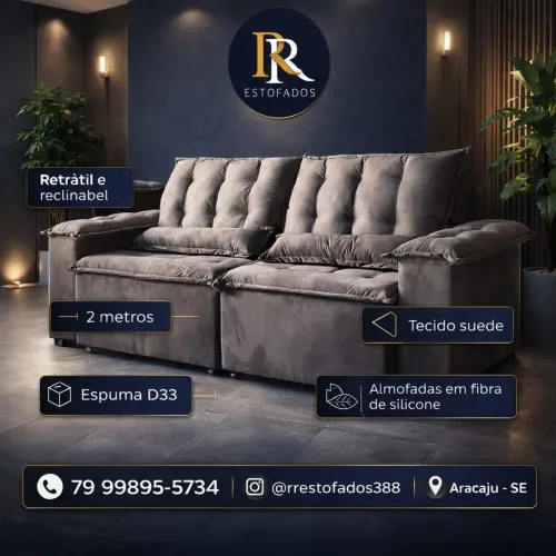 Sofá retrátil reclinável a pronta entrega