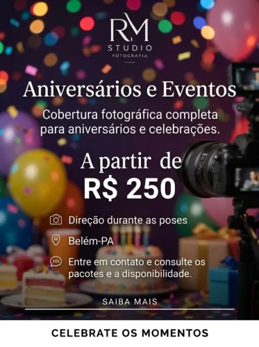 Fotografia de aniversários e eventos