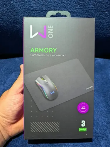 Kit Gamer Mouse 3600 DPI RGB 7 Botões + Mousepad Armory Warrior Alta Precisão